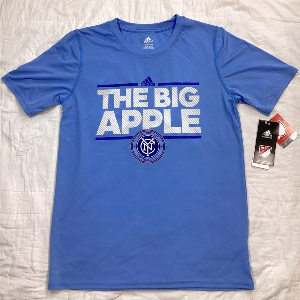 NWT Youth Adidas The Big Apple New York City Football Club MLS Tee Large
